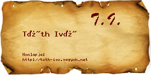 Tóth Ivó névjegykártya