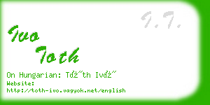 ivo toth business card